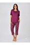 Women's Plus Size Modal Fabric Short Sleeve Buttoned Collar Capri Suit Pajama Set 50% Cotton 50% Modal - 2
