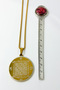3.5 cm Plate Gold Color Double Sided Celcelutiye Vefki Embroidered 60 cm Thick Doc Chain 316L Stainless Steel Necklace - 3