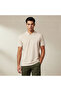 Men Short Sleeve Textured Polo T-shirt