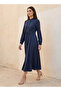 Midi Shirt Dress with Drawstring Waist - 3