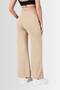Adjustable High Waist Flexible Maternity and Postpartum Comfortable Cut Pants Beige - 3