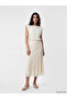 White Lace Detailed A-Line Skirt - 4