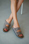 Noir Women's Slippers with Double Adjustable Buckle - Mink - 4