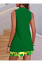 Women's Sleeveless V-Neck Floral Patterned Blouse and Shorts Two-Piece Set - 2