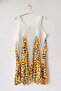 Orange-White Pool Collar Sleeveless Patterned Mesh Detailed Casual Viscose Woven Beach Dress 88 60 - 2