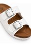 Autenti Women's Full Orthopedic Leather White Slippers - Genuine Cork Fussbett-Eva Sole - Made in Spain - 6