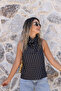 Black Polka Dot Blouse - 2
