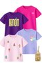 Girls' T-Shirt Set - Girls' Printed Short Sleeve Cotton Anti-Sweat 4-Piece T-Shirt Set (Ages 6-9)