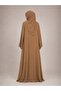 Handmade Luxury Abaya with Matching Hijab – Premium Dubai Style Hand-Beaded & Leaf Embroidered - 3