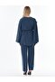 Brooch Detailed Double Suit Set Dark Navy Blue - 5