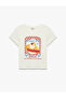 Cotton Short Sleeve Crew Neck Cherry Printed T-Shirt - 3