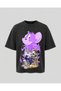 Purple Aura Cat and Mouse Warrior Printed White Unisex T-Shirt