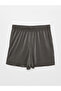 Two Mt Shop Quality Lcw Vision Khaki Women's Comfortable Fit Flat Shorts with Elastic Waist - 6