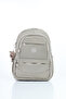 Vital Series Beige Crinkle Waterproof Fabric Stylish Daily Backpack with Plush Keychain