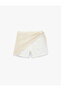 Cotton Pocketed Lace Detailed High Waist Denim Shorts - 2