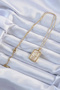 316L Steel Chain Gold Color Zircon Stone Framed Tarot Necklace - 2