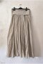 Beige Lined Foldable Fabric Waist Casual Cotton Long Woven Skirt 95 65 - 2