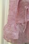 Hakim Yaka Front Buttoned Lined Ruffled Polyviscon Tunic - Powder - 6