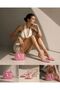 Powerpuff Self-Patterned Pink Satin Heeled Shoes and Bag - 4