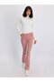 Fallon Spanish Flare Mid Waist Pink Jean Pants