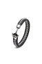 Steel Anchor Hematite Natural Stone Genuine Leather Braided Men's Bracelet - 20 cm - 5