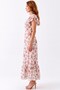 Moss Collar Vaolan Summer Midi Length Ecru Floral Dress - 3