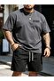 Plus Size Men's God Fearing Printed Oversize Shorts Set