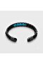 Men's Black Leather Natural Stone Bracelet - Masculine Design with Blue Agate Stone - 4