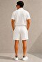 Comfortable Model Soft Textured Modal Fabric Polo Collar Regular Fit Shirt Shorts Bottom Top Two-Piece Set - 5
