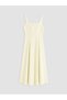 Peak New Season Yellow Square-Necked Waist-Fitted Poplin Dress - 5