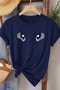 Anime Eye Print Women's Cotton T-Shirt