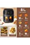 AASHZ 2400W Air Fryer 8L Large Capacity with LED Touch Panel, Non-Stick Basket, Rapid Air Circulation Technology, Multi-Function Air Fry Bake Roast Grill Cooker for Home Kitchen - 2