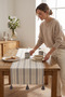 Gray Striped Gray Tasseled Cotton Table Decorative Runner 40X110 cm - 4