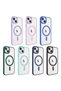 iPhone 14 Plus Case Magsafe Transparent Back Face Camera Raised Silicone Senk - 5