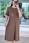 Sleeves with Mesh Detail Washed Cotton Fabric Dress 6Y335 - 4