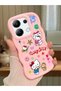 Redmi Note 13 4g Compatible Case with Camera Protector Pink Silicone Couple Phone Case Kitty Pattern