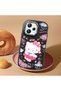Redmi 12 Compatible Case Camera Protector Black Silicone Couple Phone Case with Kitty Pattern - 2