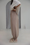 Beige Shalwar Trousers with Elastic Waist and Elasticated Cuffs - 261045 - 3