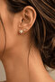 Minimal Lotus and Ball Earring Triple Set - 2