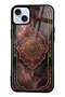 iPhone 15 Plus Glossy Phone Case with Rosewood Ottoman Medallion Design
