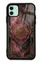 iPhone 11 Glossy Phone Case with Rosewood Ottoman Medallion Design