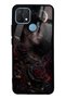 Oppo A15 Glossy Phone Case with Crimson Moon Rose Design
