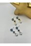 Blue Cube Detail Minimal Steel Earrings Silver