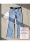 Plus Size Women's Wide Leg Denim Pants with Gathering Belt - 2