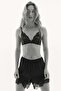 Lace-trimmed satin pyjama shorts