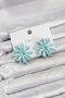Lotus Model Ice Blue Color Crystal Stone Women's Earrings Non-Tarnish Non-Allergic Daily Elegance