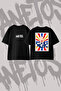 Aglayan Palyaco Design Back Printed Cotton Black Oversize T-Shirt