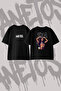 Sza Sarkici_2 Design Back Printed Cotton Black Oversize T-Shirt