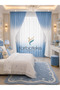 Blue Top Color Transitioning Teen Room Children's Room Tulle Background Set Tulle Curtain - 2