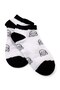 Set of 6 Black-White Figured Women's Socks - Soft Cotton - 4